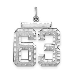 Sterling Silver, Varsity Collection, Large D/C Pendant, Number 63